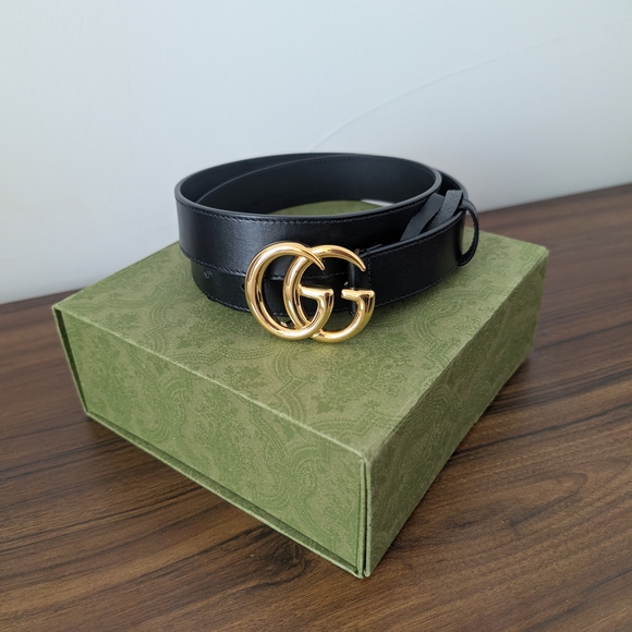 Black Gucci Belt Marmont with Box - Picture 4 of 9